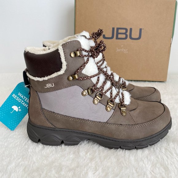 JBU Women's Alexa Water Resistant Winter Boots, Faux Fur Lining, Taupe, Size 9M - Picture 3 of 8